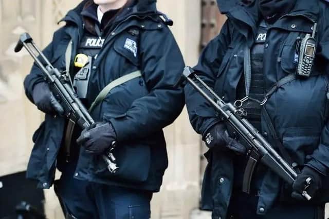 Across England and Wales, the number of police firearms operations stayed largely the same, with 18,259 in the year to March, and 18,245 the year before.