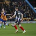 Rhys Oates in possession for Mansfield against Grimsby. Photo: Chris & Jeanette Holloway / The Bigger Picture.media