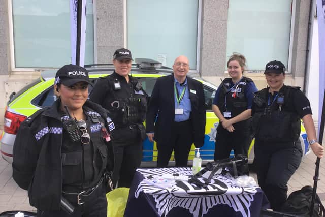 Coun John Wilmott with officers at the Hucknall police surgery