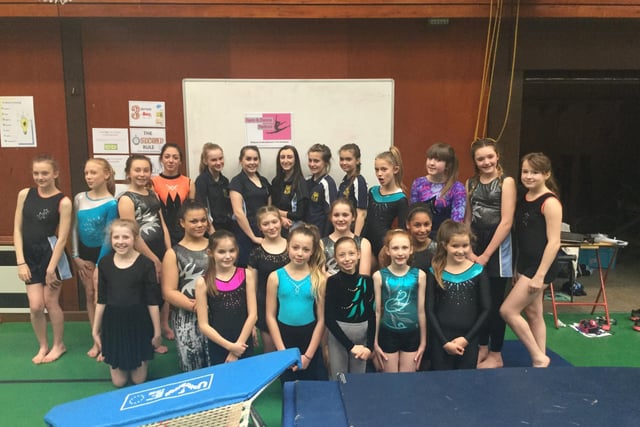 Pupils at National School get ready to take part in a gym and dance event.