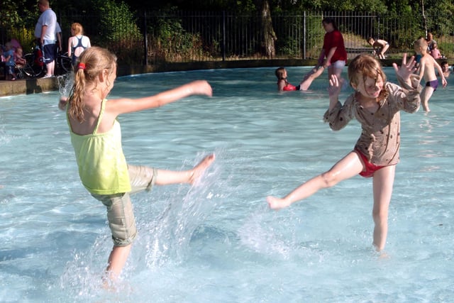2006: Youngsters enjoy the sunshine at Bulwell Bogs Pool. Pictured are Demi-Leigh Beresford and Skye Bryne, both aged six.