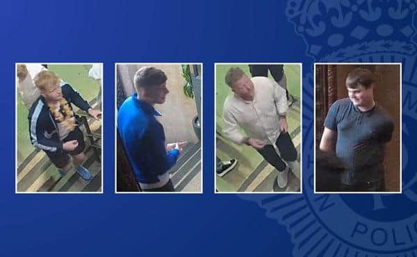 Police want speak to these four men. Photo: Nottinghamshire Police
