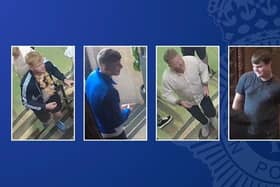 Police want speak to these four men. Photo: Nottinghamshire Police