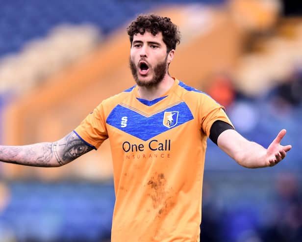 Ryan Sweeney playing for Mansfield Town.
