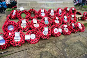 Wreaths laid at the cenotaph in Hucknall's Titchfield Park