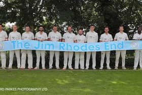Papplewick name one end of their ground after retiring legend Jim Rhodes - photo by Richard Parkes.