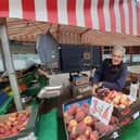 Mark Larvin on his fruit & veg stall