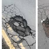 Bulwell residents are concerned about two large potholes on Highbury Road. Photo: Submitted