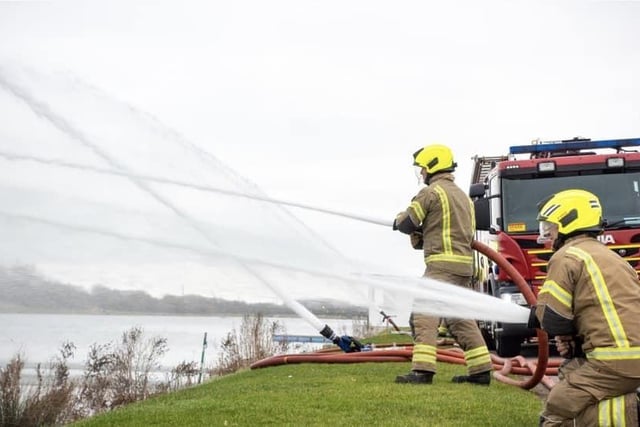 The HVP ran out 1km of hose and provided enough water for two fire appliances to maintain several ground monitors and main jets