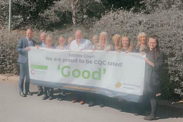 The team at Jubilee Court celebrate the CQC 'Good' rating.