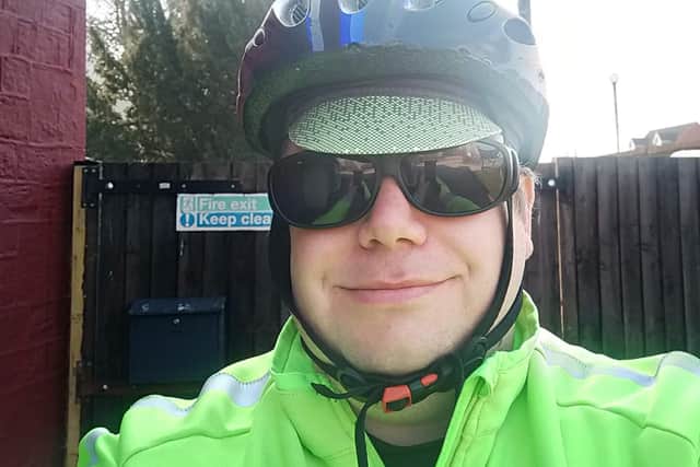 Russell Davies is cycling from Hucknall to Llandudno to raise money for Macmillan