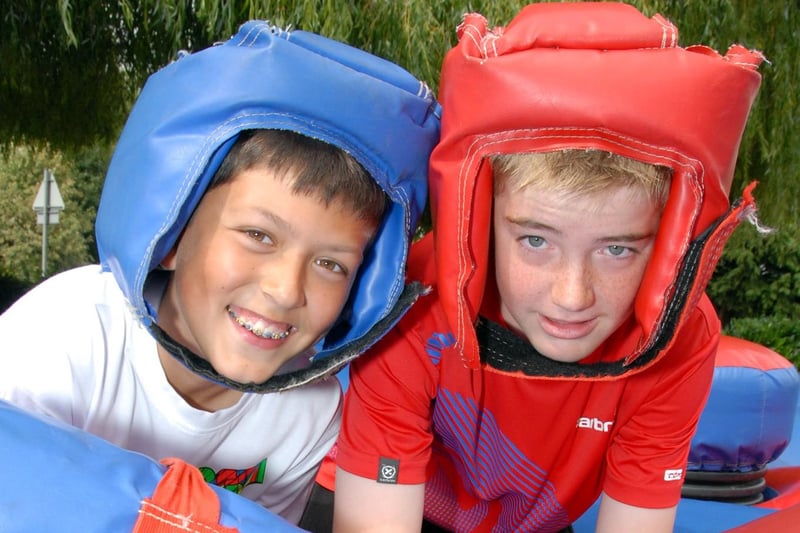 2010: Hucknall's Malt Shovel Pub held a Fun Day in aid of Children with Leukaemia in memory of Lacey Jay Wright. Pictured are Liam Porter and Lewis Hall, both 13.