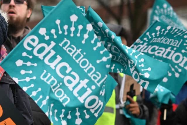 Members of the NEU will be staging picket lines outside schools as teachers strike again this week. Photo: Getty Images