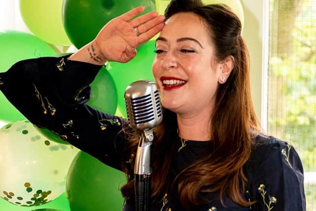 Singer Rebecca Lomas performed for Jack on the day. Photo: Tim Lawrence Cook