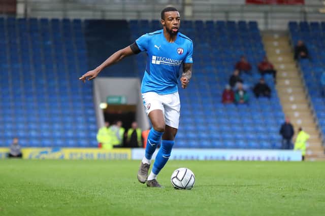 Chesterfield thrashed Weymouth 4-0 on Saturday. Pictured: New signing Tyrone Williams.
