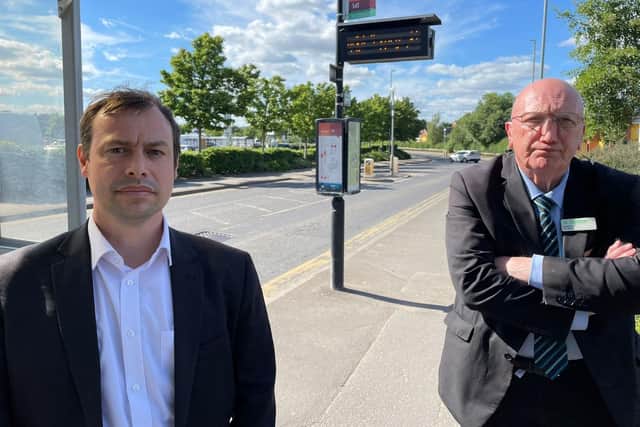 Hucknall county councillors Lee Waters (left) and John Wilmott have both spoken out against the decision to stop the 141 service