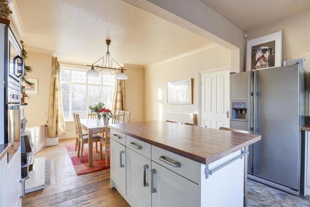 There is also space in the kitchen for an American-style fridge/freezer. A floor that is part wooden, part vinyl, plus recessed spotlights and feature coving to the ceiling add to the appeal.