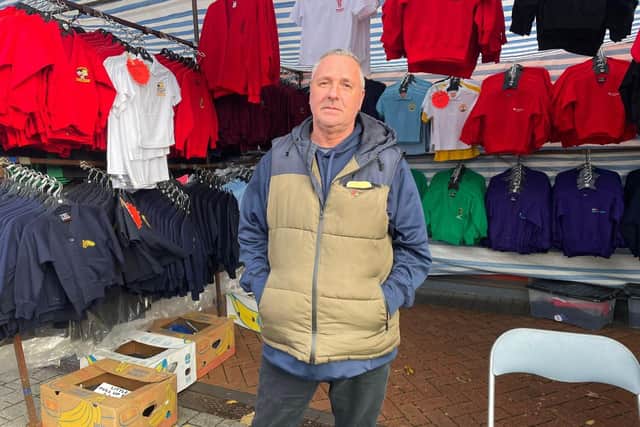 Market trader Kevin Burkett is having to work a second job at Tesco to help make ends meet