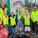 Holgate staff and pupils joined Matt Williams (right) and the Hucknall Wombles for a litter pick to launch the eco council scheme