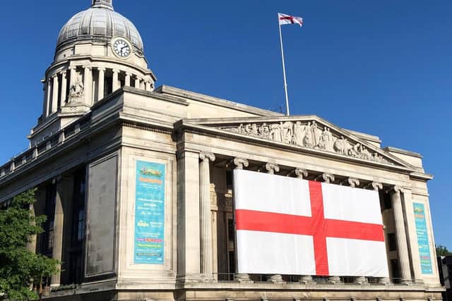 The huge flag will be unfurled on the front of Nottingham Council House
