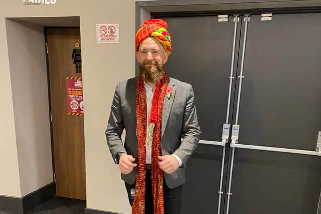 Cinema manager Mark Gallagher donned a turban as part of the night
