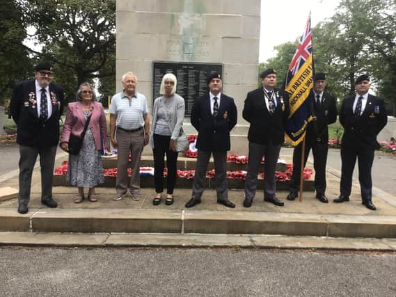 Dignitaries at the ceremony to mark the 100th anniversary of Hucknall cenotaph