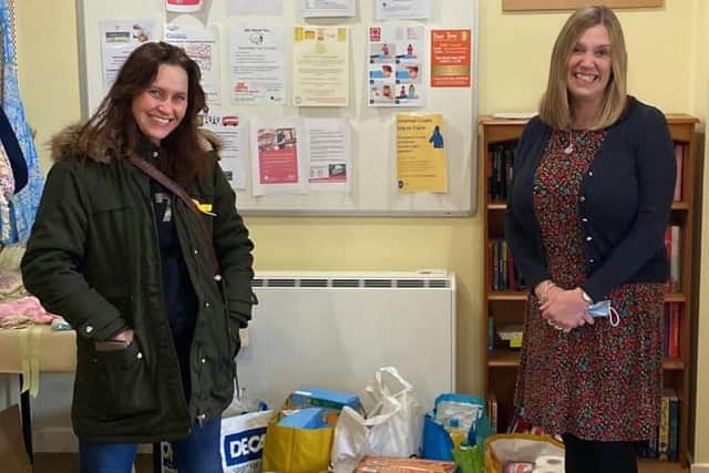 Campaigners from the Hucknall Against Whyburn Farm Development group have donated funds and items to the town's food bank