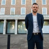 Coun Ben Bradley, Nottinghamshire Council leader and member for Mansfield North and Mansfield MP, outside County Hall, the council's headquarters in West Bridgford.