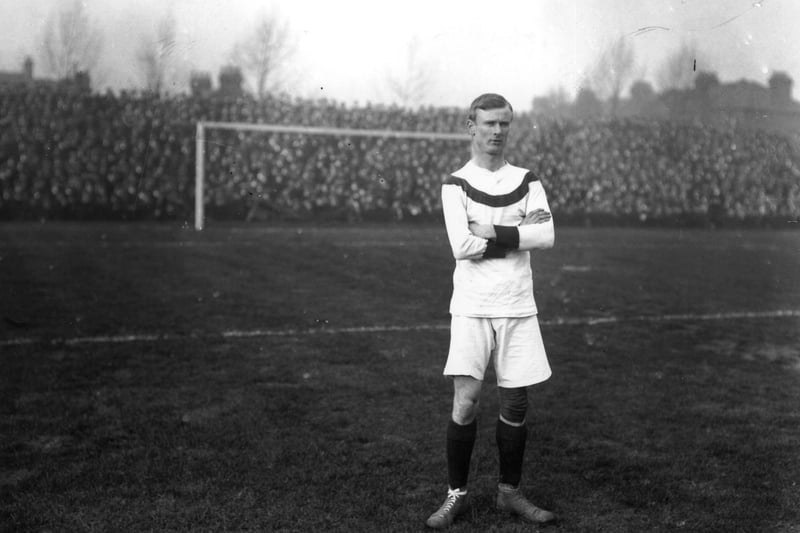 November 1913:  Nottingham Forest captain Ernest 'Nudger' Needham before their match against Woolwich Arsenal at Highbury.