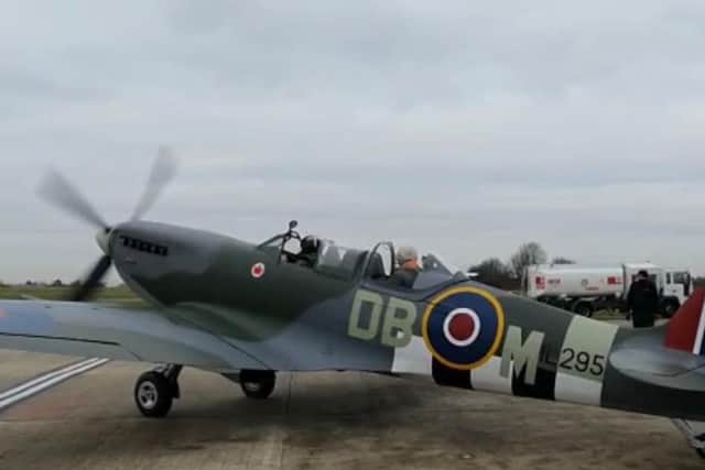 Graham Oliver and military test pilot Dan Griffith head out on the Spitfire's maiden flight since being restored