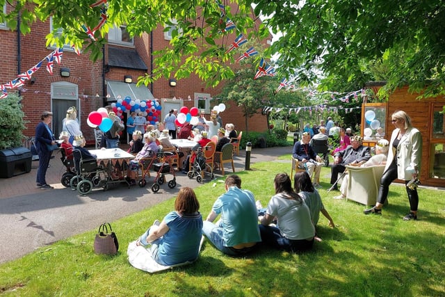 Bunting and balloons created a colourful setting for everyone to enjoy
