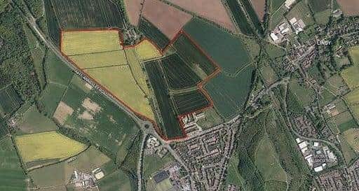An aerial shot of the Top Wighay Farm site