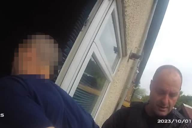 Joshua Staples is arrested by police after being caught in Bulwell. Photo: Nottinghamshire Police