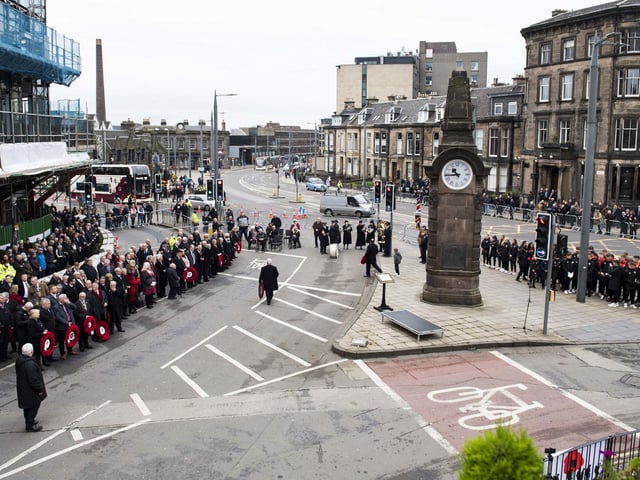 Hearts Remembrance Sunday Activity is pictured at Haymarket Terrace, on November 14, 2021, in Edinburgh, Scotland. (Photo by Paul Devlin / SNS Group)