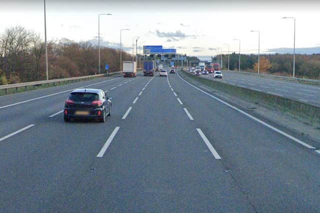The M1 once it had re-opened souithbound in the aftermath of the accident
