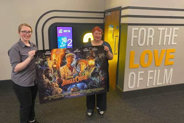 Sam was presented with a special Jungle Cruise poster to celebrate her being the Arc Cinema's number one customer