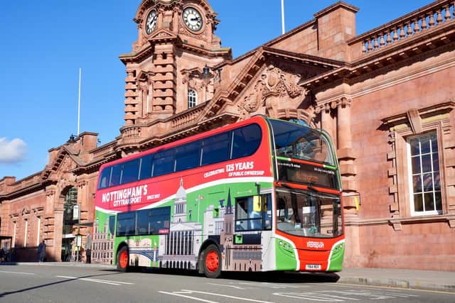 NCT's Nottingham-themed liveried bus is celebrating the operator's 125th anniversary