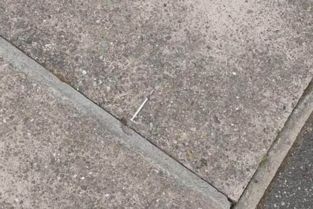 The needle found discarded on Beardsmore Grove in Hucknall. Photo: Denise Williams