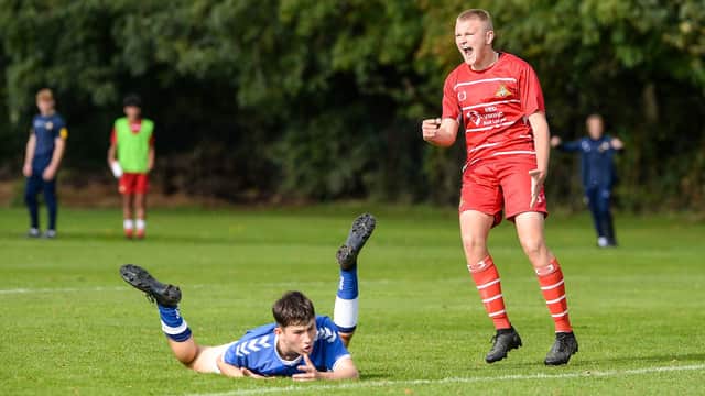 Jack Goodman celebrates a goal for Doncaster's U18's. He is now looking to make his first league appearance for the club's first team after making his debut in the EFL Trophy.