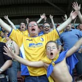 Stags fans enjoying the play-off semi-final against Northampton in 2004.