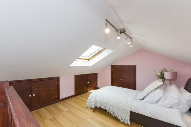 Gaze at the stars as you get off to sleep in this second bedroom in the annexe at the Linby property.