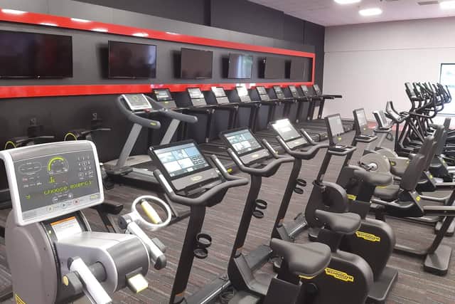 The large bank of new exercise bikes