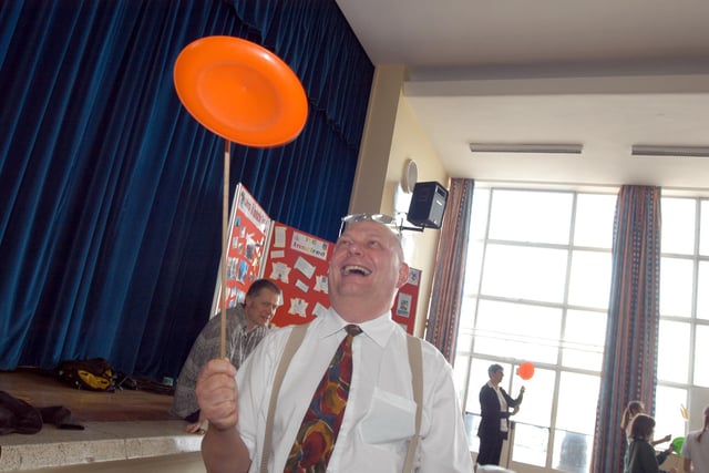 Year seven pupils at Holgate School in Hucknall take part in a Circus Skills workshop.