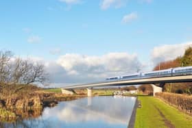 An artist's impression of the planned HS2 high-speed railway route.