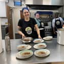 The FoodCycle kitchen team in Hucknall served up 50 dinners at their latest session. Photo: Other