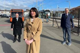 Coun John Wilmott, left, Coun Anna Ellis and Coun Gordon Mann are campaigning to improve bus services across Hucknall. Picture: Ashfield Independents