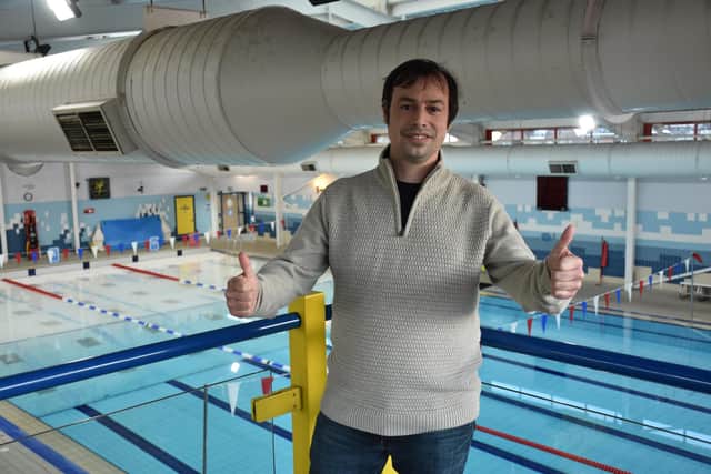Hucknall councillor Lee Waters gives the future for swimming provision in the town the thumbs up