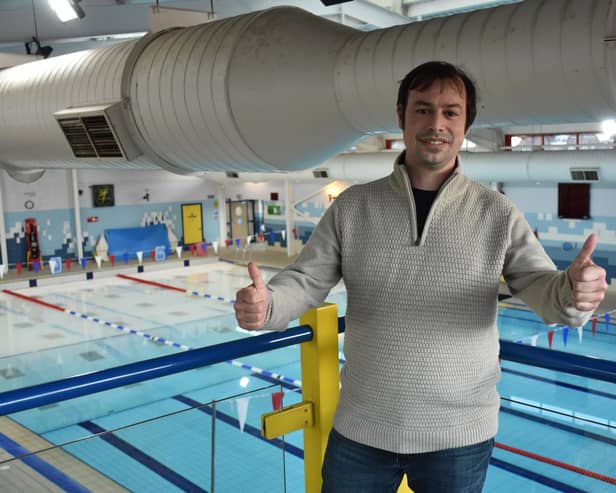 Hucknall councillor Lee Waters gives the future for swimming provision in the town the thumbs up