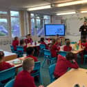 A typical classroom lesson at Abbey Gates Primary School in Ravenshead, which has been rated 'Good' by the education watchdog, Ofsted.