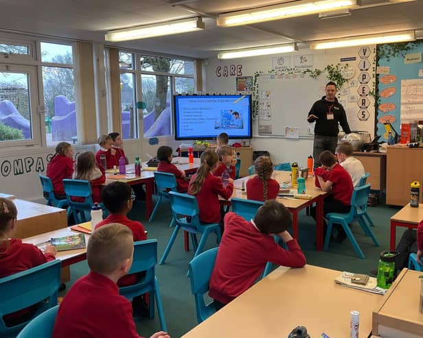 A typical classroom lesson at Abbey Gates Primary School in Ravenshead, which has been rated 'Good' by the education watchdog, Ofsted.